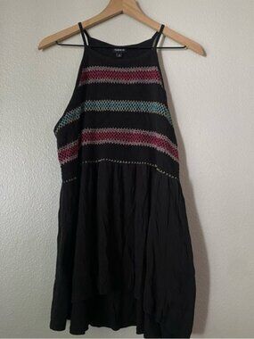 Torrid Smocked peplum halter Black Hot Pink 2X Cotton Modal